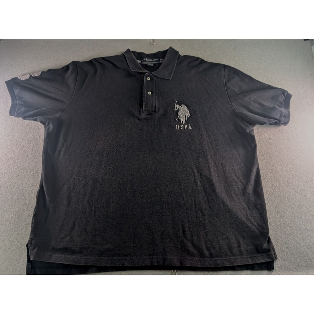 U.S Polo Assn Men Polo Shirt Black Big Pony Embroidered Short Sleeve 3 Size XXL